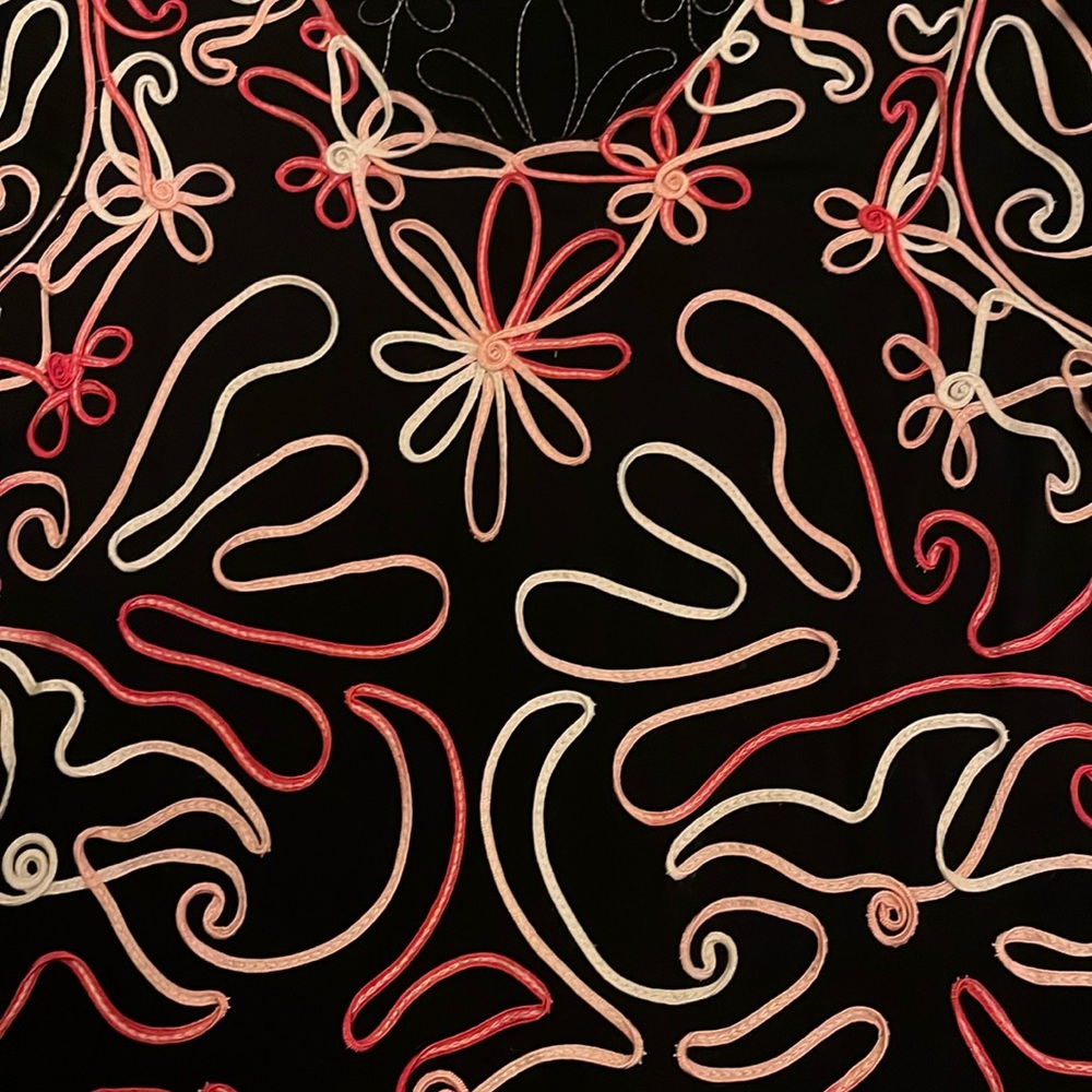 ONCE AGAIN Textured 3/4 sleeve Blouse SZ L